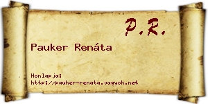 Pauker Renáta névjegykártya